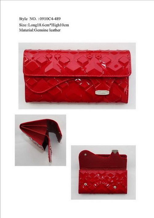 Red Ladies Genuine Leather Wallets