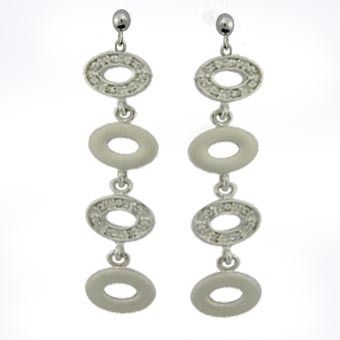 Antique Silver Cz Earrings Gender: Women