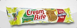 Cream Bite Banana Flavoured Cream Biscuits