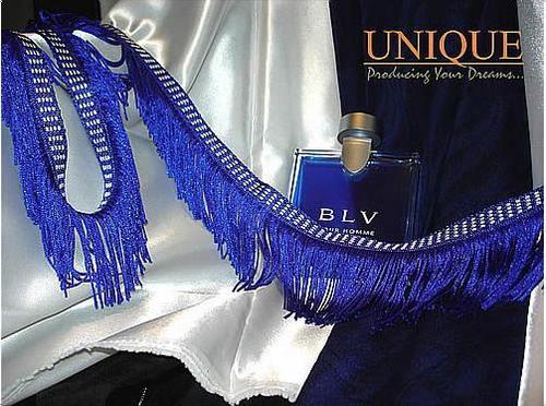 Polyester Fine Finish Blue Colour Fringes