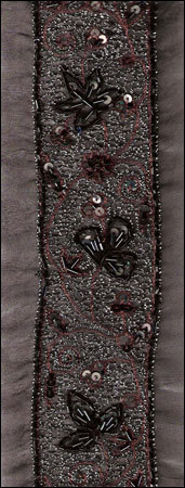 Black Designer Hand Embroidered Ribbons