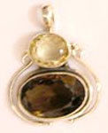 Designer Cab Stone Silver Pendant