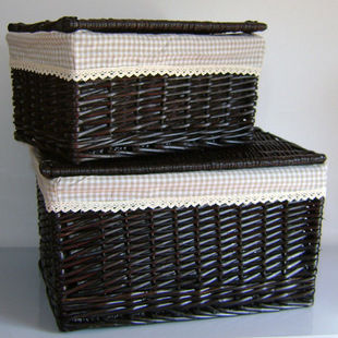 Black Perfect Finish Brown Willow Basket