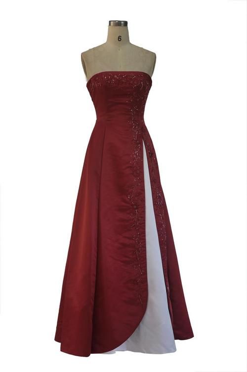 Red Satin Wedding Dress