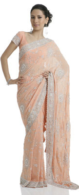 Pure Georgette Pink Sarees