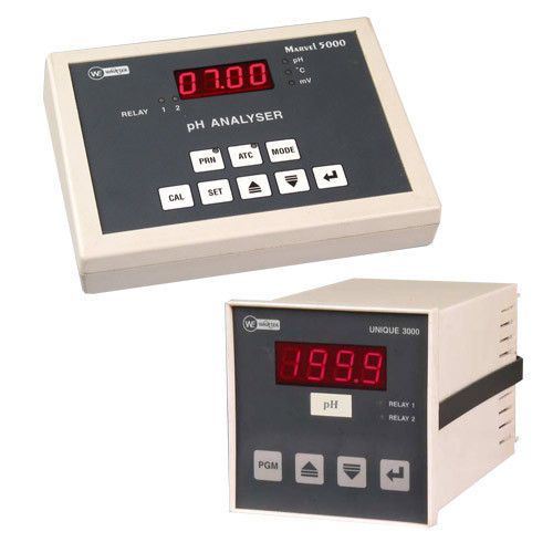 pH Analyzer - Microcontroller Based Accuracy 0.01% | Dual Relays, 4-20 mA Output, Adjustable Set Points, Auto/Manual Temperature Compensation