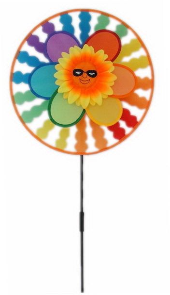 Multi Colored Round Shape Plastic Flower Windmill