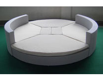 Round Shape Rattan Bed Set