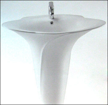 One Piece Wash Basin With Full Pedestal Size: Various Sizes Are Available