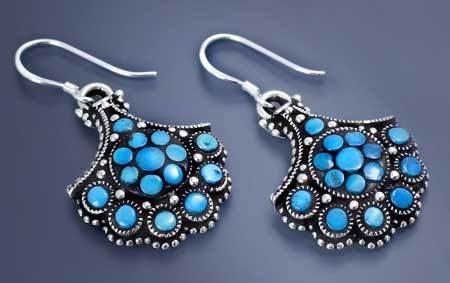 Beaded Silver Earrings