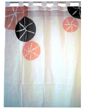 White Colored Printed Curtains