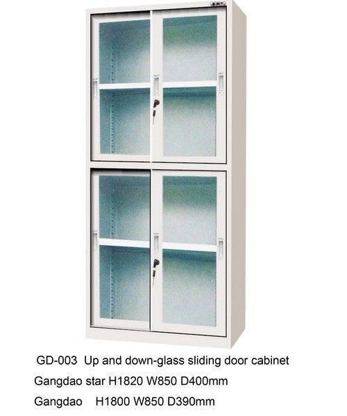 Up And Down Glass Sliding Door Cabinet
