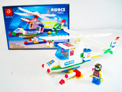 Multicolor Plastic Helicopter Building Blocks