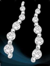 Ladies Diamond Silver Earrings Gender: Women