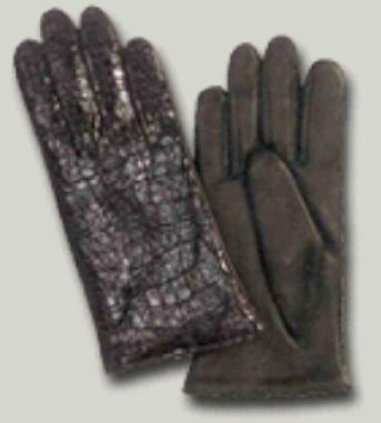 Plain Ladies Crackle Leather Gloves