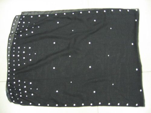 Black Designer Scarf With Studs