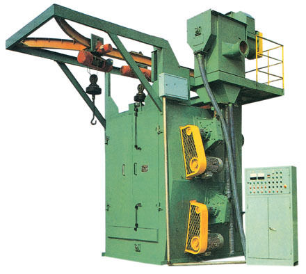 Automatic Shot Blasting Machine With Overhead Rail Spinner Hanger