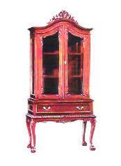 Red Living Room Glass Cabinet