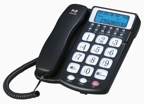 Black Big Keys Caller Id Telephone