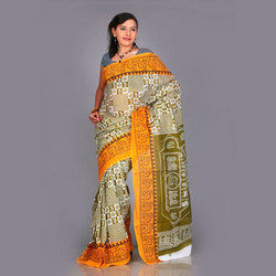 Multicolour Designer Painted Zari Saree