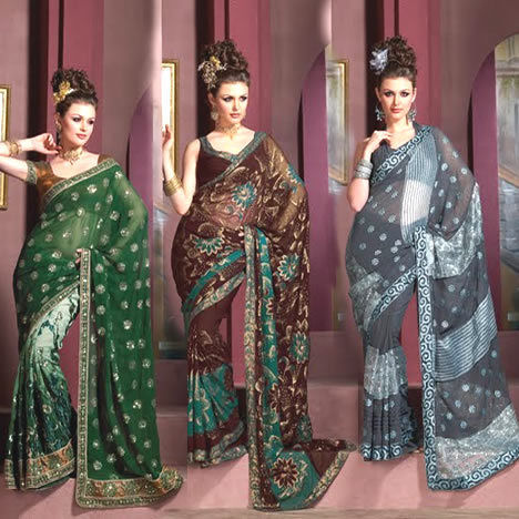 Ladies Embroidered Designer Saree