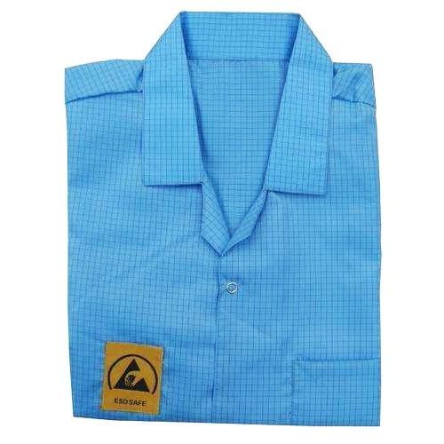 Antistatic ESD Apron - Comfortable, Easy to Clean | Blue and White Color Design