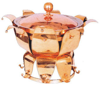 Antique Copper & Brass Lotus Chafing Dish