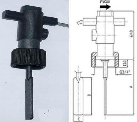 PTFE Plastic Paddle Flow Switch