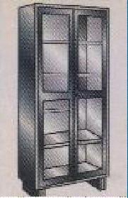 Glass Door Cabinet With Four Adjustable Shelves