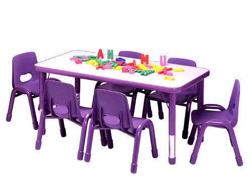  कुर्सियों के साथ स्कूल टेबल 