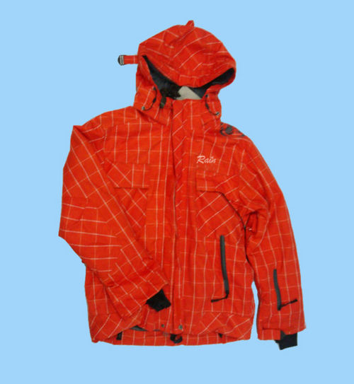 Orange With Yellow Print Hooded Jacket