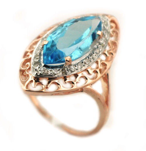 Blue Topaz Gold Ring