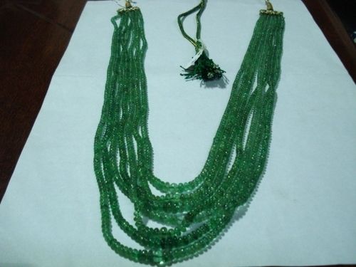 Emerald Round Beads Multistrand Necklace