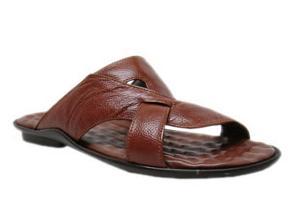 Tan Brown Leather Slippers