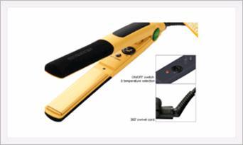 FB25 Ceramic Hair Iron - Tourmaline Ceramic Plates 254x32x30mm Gold, Fast Heating Dual Voltage