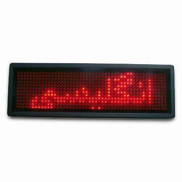 LED Red Name Badge