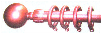 Burgundy Ball Finial Curtain Rod