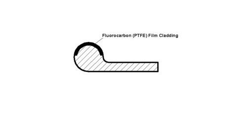 Musical Note Type Fluorocarbon PTFE Film Clad Rubber Gate Seal