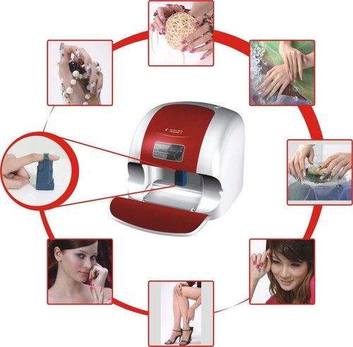 Cream And Red Nail Printer