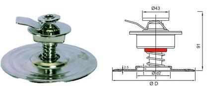 स्प्रिंग के साथ ग्रेविटी लॉक इनसाइड गैस्केट और बॉटम प्लेट के साथ