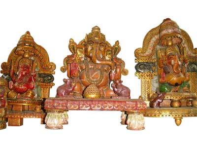 Wooden Ganesh Statues