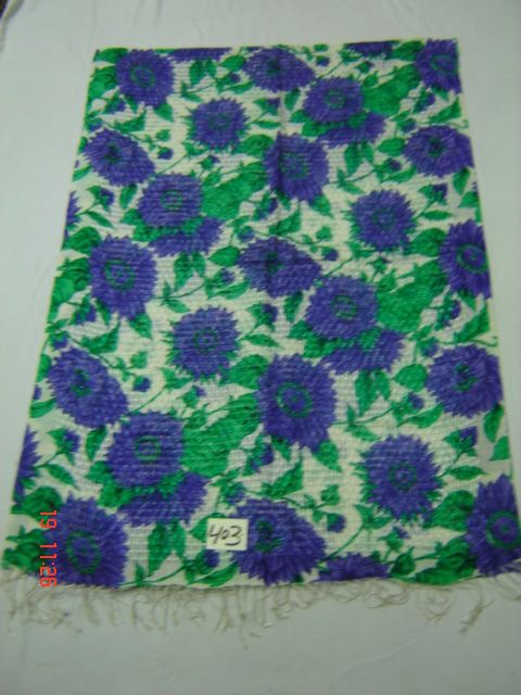 Silk Multi Floral Basket Weave Shawl