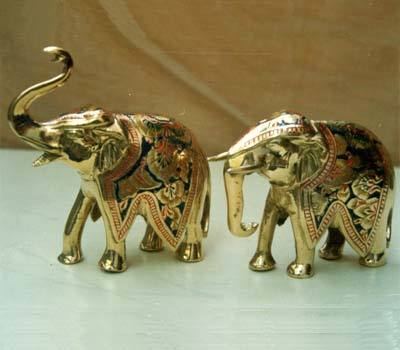 Brass Elephants Pair