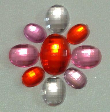 Oval Shape Without Hole Acrylic Bead