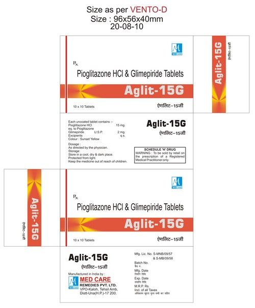 Pioglitazone HCI Glimepiride Tablets