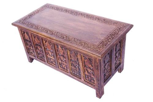 Wooden Coffee Table - Superior Quality Wood, Various Sizes & Shapes | Magnificently Carved, Finely Polished, Ample Space for Dining