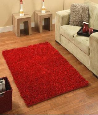 Polyester Red Color Rugs