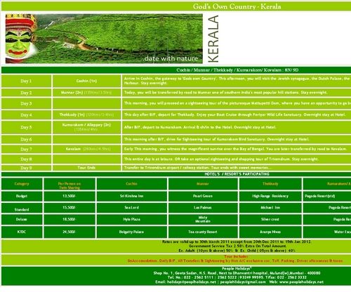 Kerala 8N/9D Package