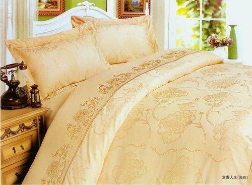 100% cotton satin jacquard bedding set