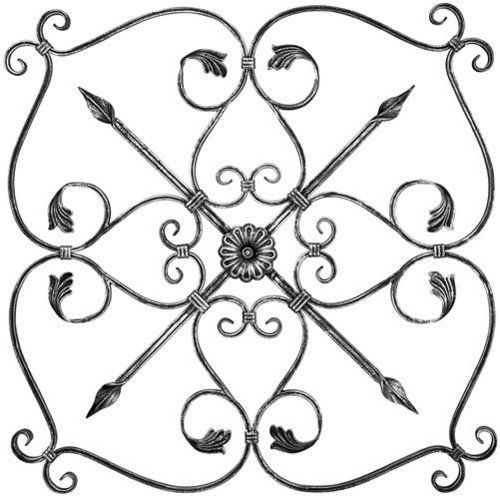 Wrought Iron Flower Panel